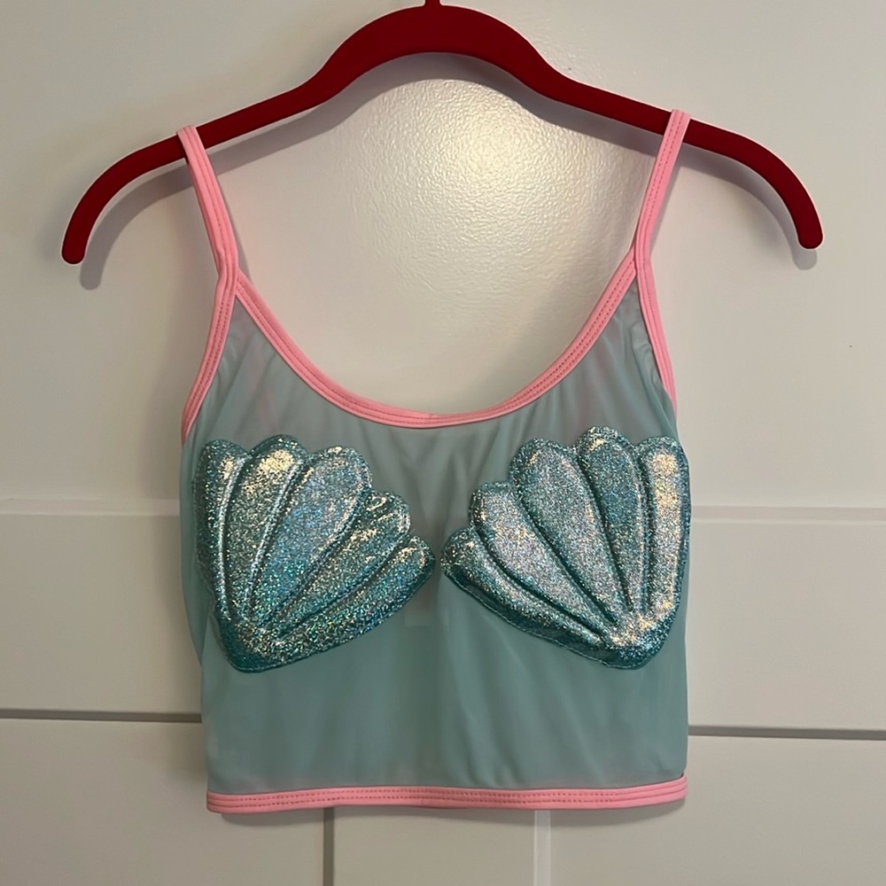 iheartraves Mermaid Crop Top J. Valentine M/L made in USA